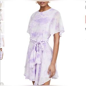 English Factory Purple Tie Dye Braided Belt Dress || SZ XS purple